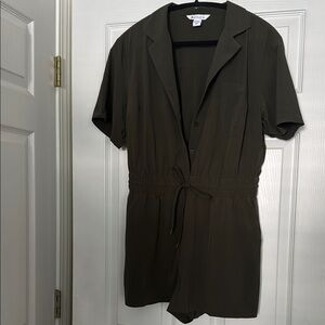 Olive Green Short Sleeve Romper